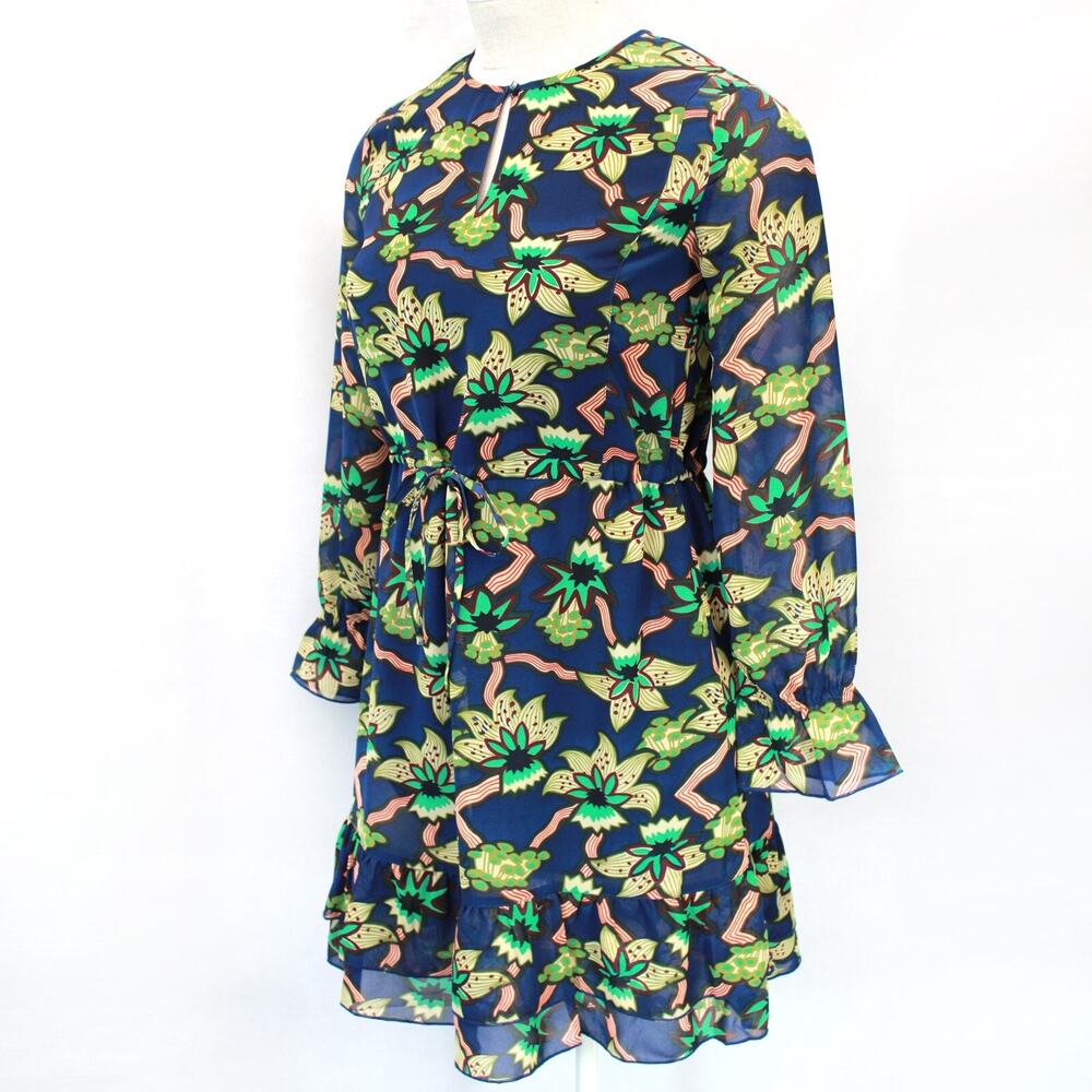 New Scotch & Soda Les Filles Lined Gathered Waist Floral Print Dress Medium